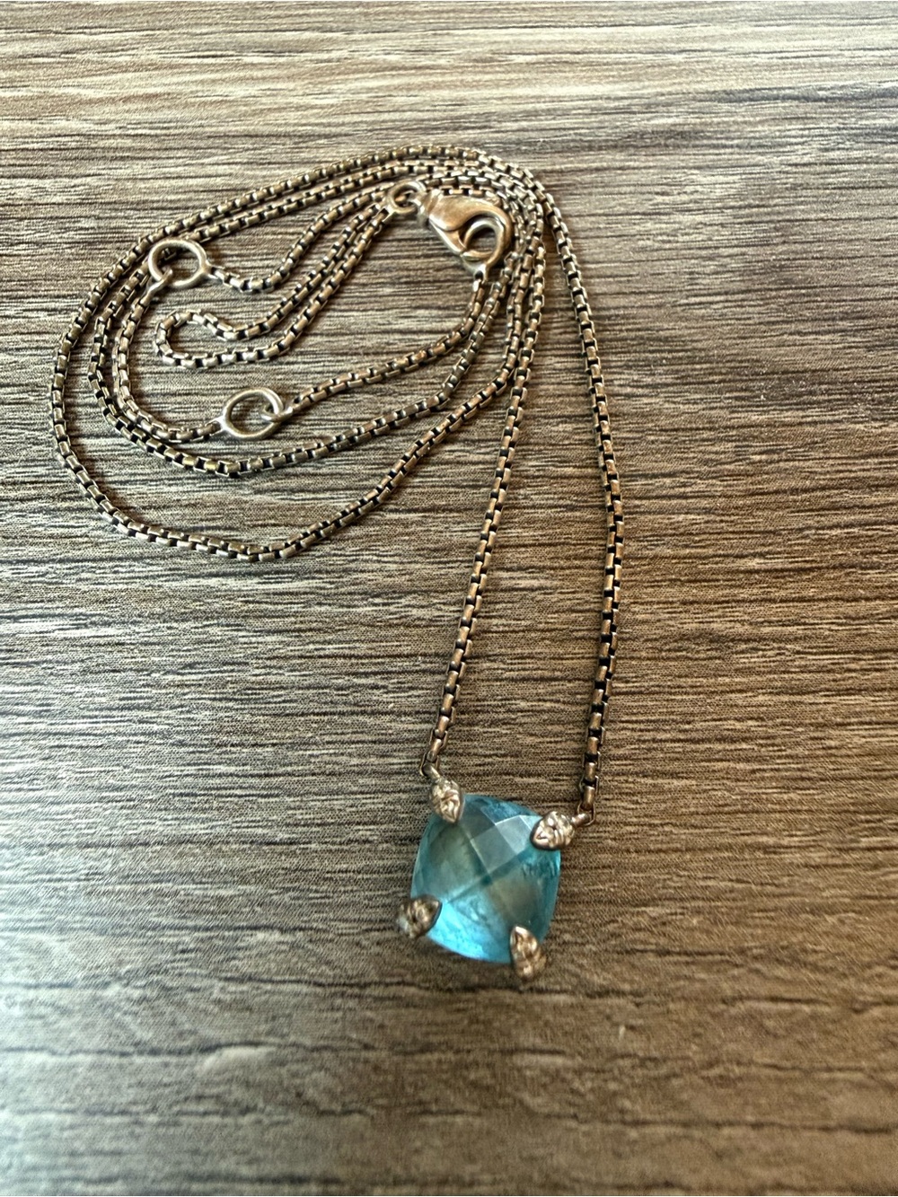David Yurman Blue Cushion-Cut Pendant Necklace - Women's Jewelry